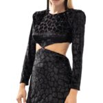 MALLORY BOA VELVET DRESS